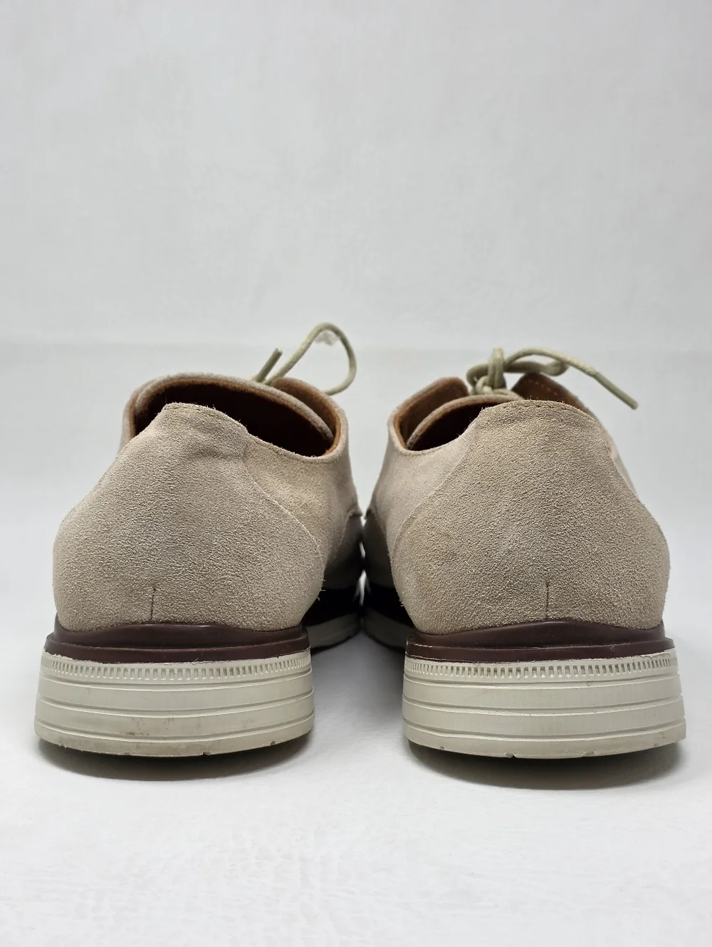 Stacy Adams Mens Lace Up Sandstone Suede Leather Shoes Size 11 M Pre Owned